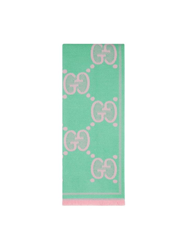 Gucci Logo Monogram Scarf - Blue