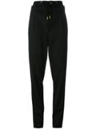 Saint Laurent Double Waistband Trousers, Women's, Size: 36, Black, Cotton/virgin Wool