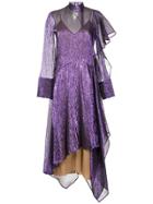 Petar Petrov Asymmetric Shine Effect Dress - Purple