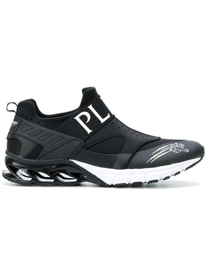 Plein Sport Logo Running Sneakers - Black