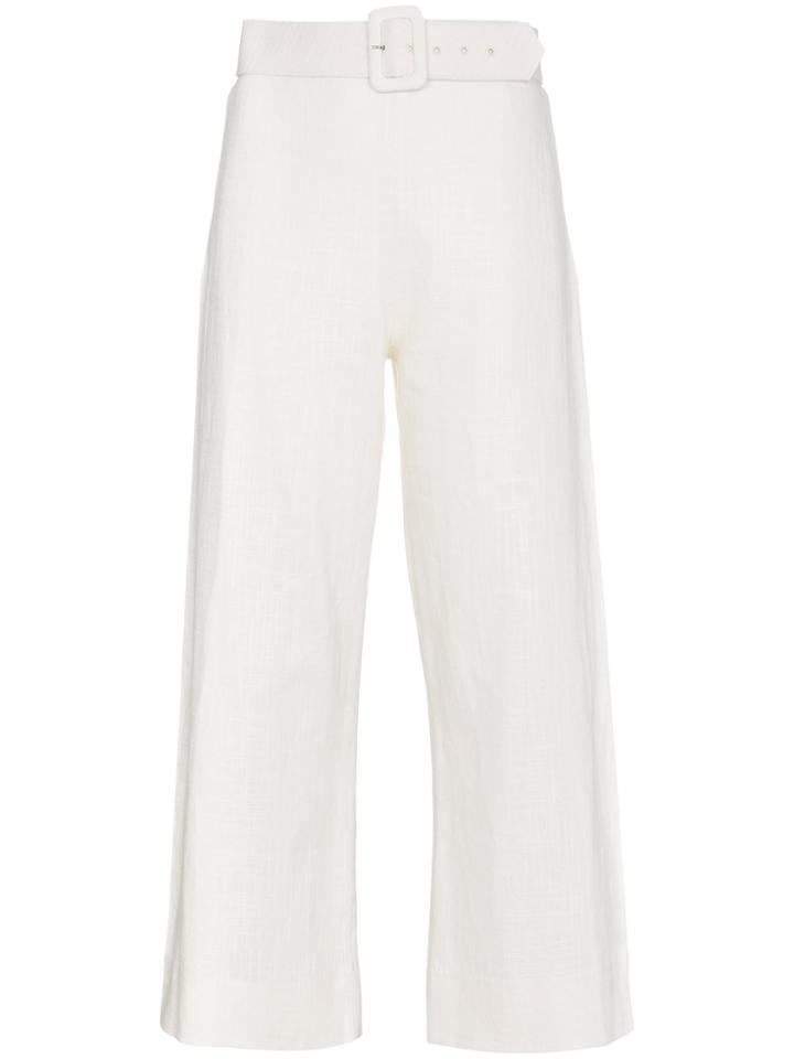 Staud Skipper Linen Trousers - White