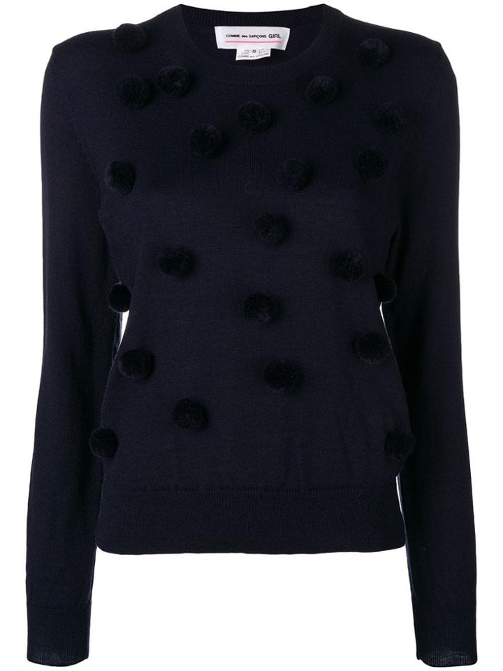 Comme Des Garçons Girl Pompom Knit Jumper - Blue