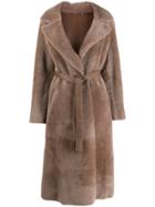 Blancha Oversized Faux Fur Coat - Neutrals