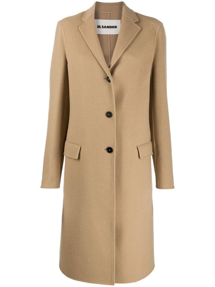 Jil Sander Cashmere Single-breasted Coat - Neutrals