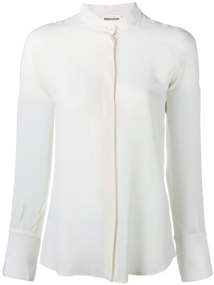Semicouture - Plain Top - Women - Silk - 44, White, Silk