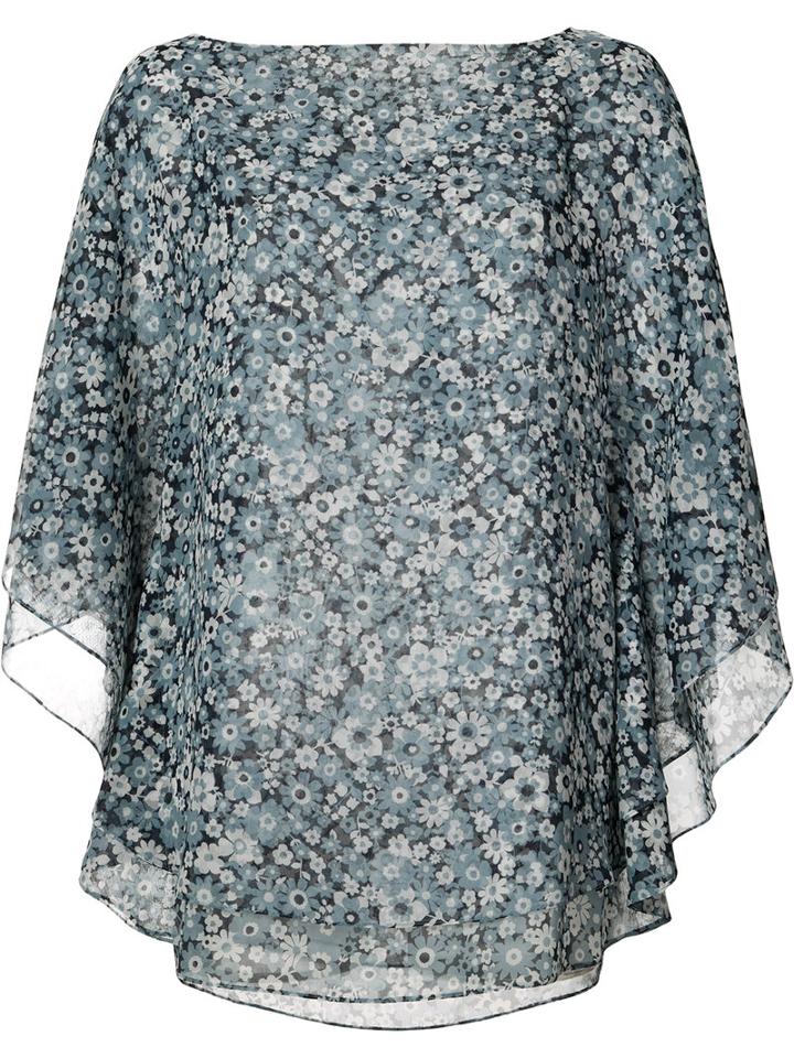 Michael Kors - Floral Print Top - Women - Silk - Xs, Women's, Blue, Silk