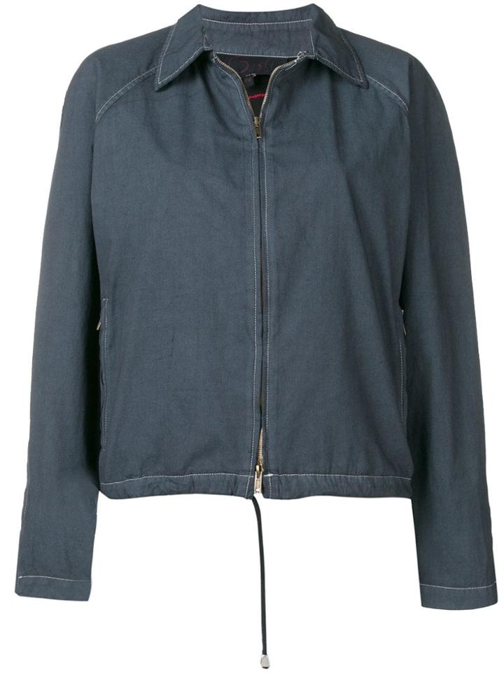 Romeo Gigli Vintage 2000's Cropped Jacket - Blue