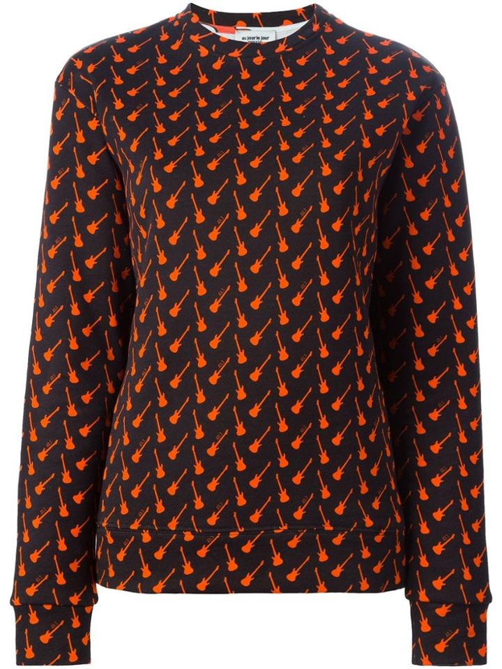 Au Jour Le Jour Guitar Print Sweatshirt - Black