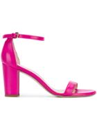 Stuart Weitzman Chunky Heel Sandals - Pink & Purple