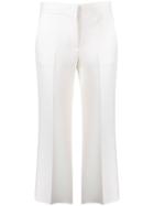 Msgm Cropped Pleated Trousers - White