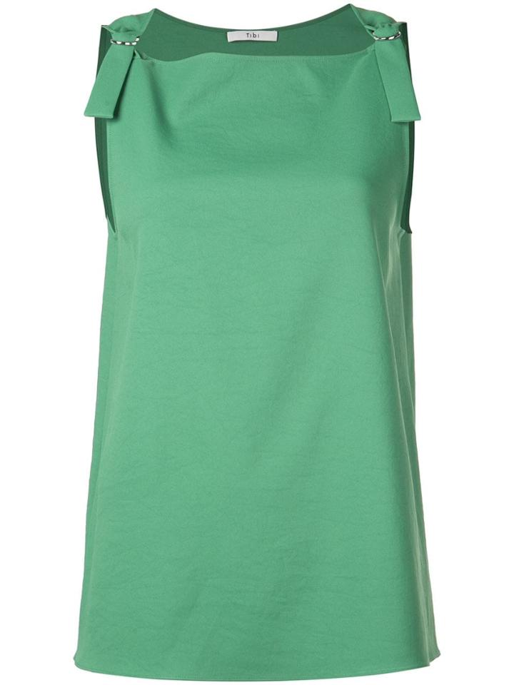 Tibi Chalky Drape Sleeveless Top - Green