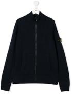 Stone Island Junior Teen Zip-up Knitted Jacket - Blue