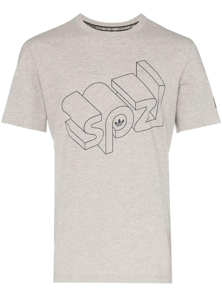 Adidas Spezial Wireframe Logo Print Cotton T-shirt - Grey
