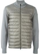 Moncler Padded Front Jacket, Men's, Size: Xxl, Grey, Polyamide/cotton/goose Down/feather