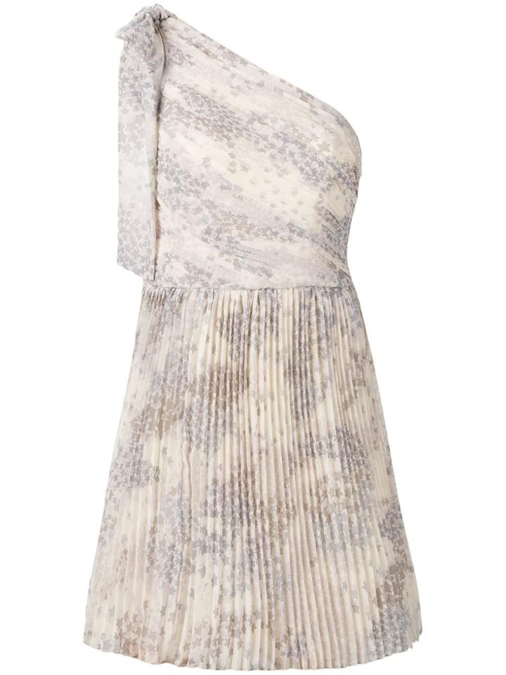 Red Valentino One Shoulder Pleated Dress - Neutrals