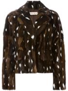 Marni Cropped Jacket, Women's, Size: 40, Brown, Mink Fur/viscose