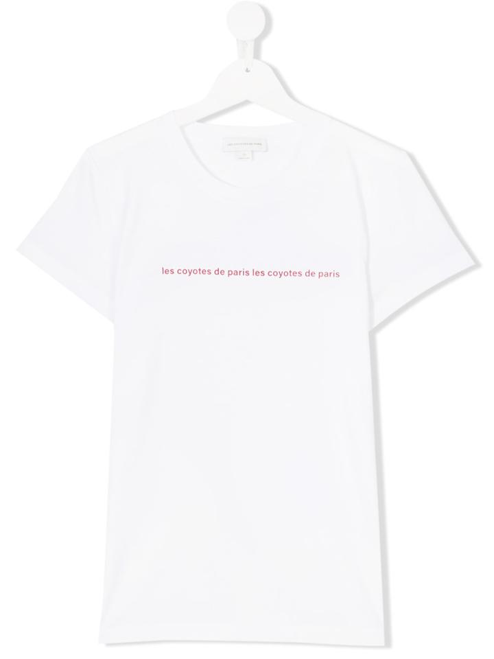 Les Coyotes De Paris Teen Logo Print T-shirt - White