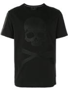 Philipp Plein Skull And Crossbones Waffle Print T-shirt - Black
