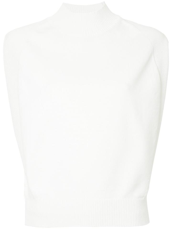 Astraet Turtleneck Knit Tank Top - White