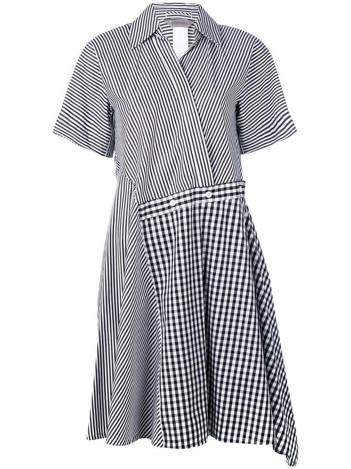 Sportmax 'risorsa' Striped Asymmetric Dress, Women's, Size: 38, Black, Cotton