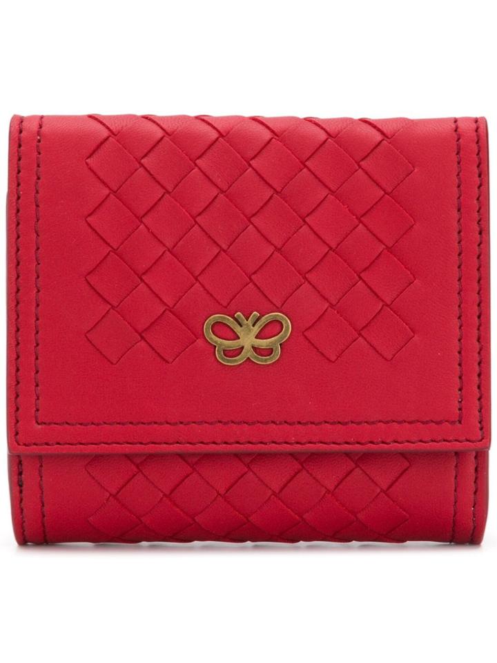 Bottega Veneta Woven Continental Wallet - Red