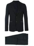 Z Zegna Fitted Business Suit, Men's, Size: 54, Black, Acetate/viscose/wool