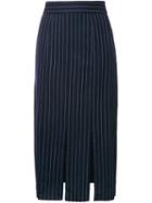 Le Ciel Bleu Pinstripe Slit Skirt, Women's, Size: 34, Blue, Wool
