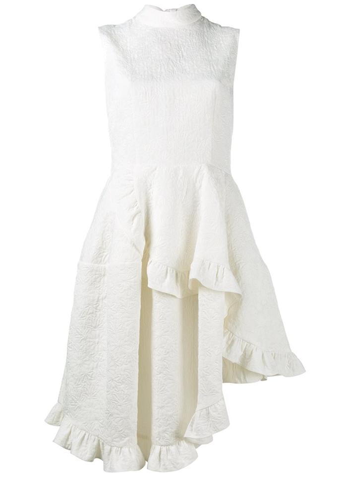 Simone Rocha Asymmetric Ruffle Sleeveless Dress, Women's, Size: 10, Ivory, Cotton/polyester