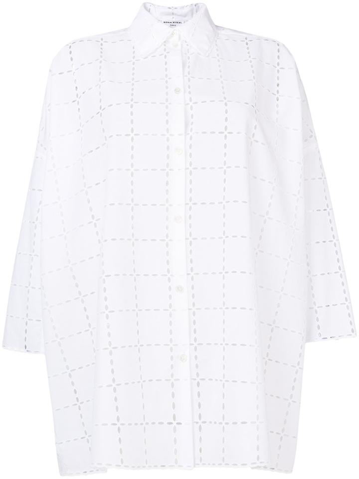 Sonia Rykiel Cut Out Check Shirt - White