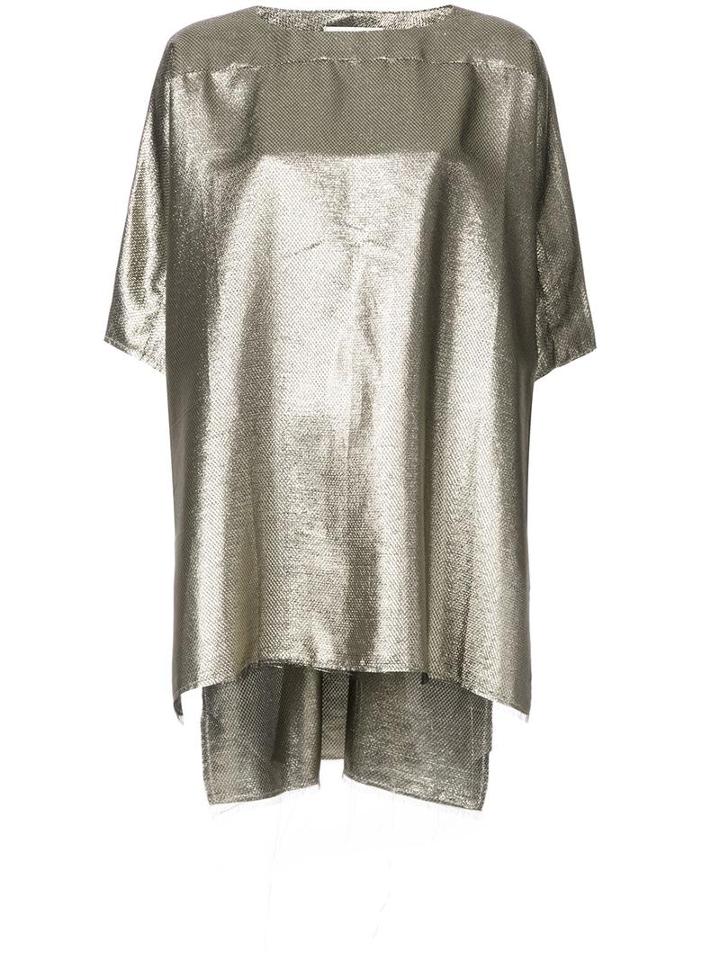 Faith Connexion Metallic (grey) Shift Blouse, Women's, Size: Medium, Silk/polyester/viscose