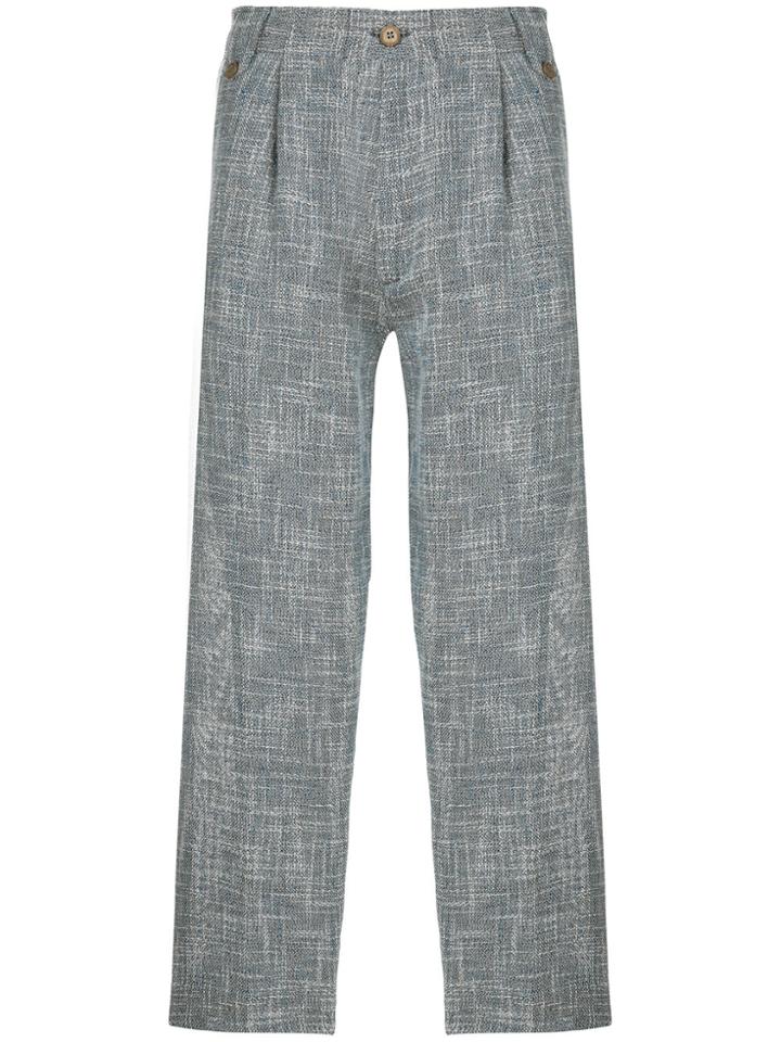 Costumein Woven Cropped Trousers - Blue