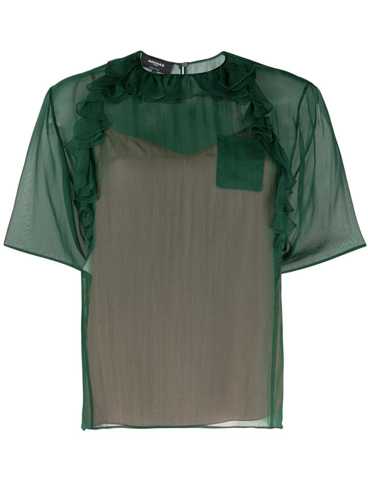 Rochas Ruffled T-shirt - Green