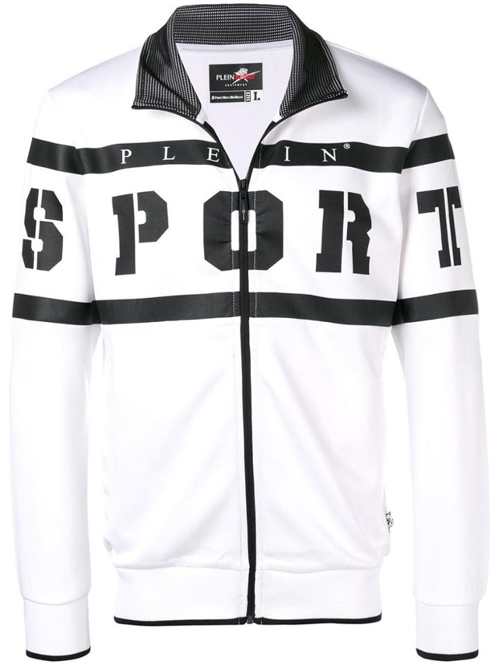 Plein Sport Striped Logo Jacket - White
