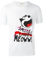 Iceberg 'smile, Laugh, Meoww!' T-shirt, Men's, Size: Small, White, Cotton/spandex/elastane