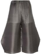 Issey Miyake Cauliflower Pleated Oversize Short Trousers, Women's, Grey, Polyester