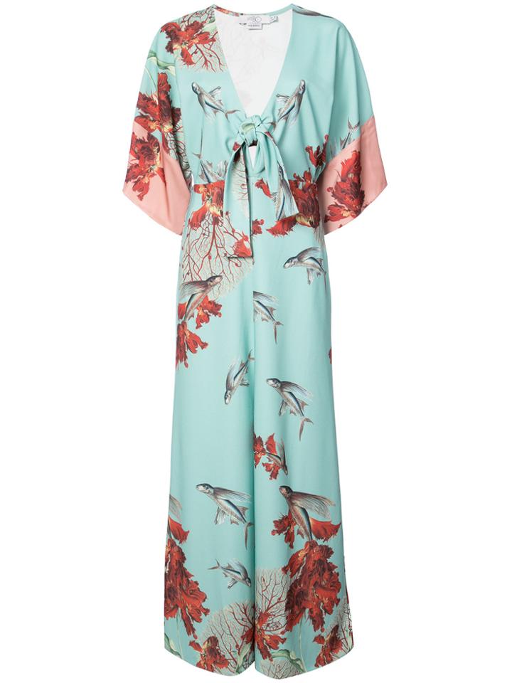 Patbo Tropical V-neck Maxi Dress - Blue