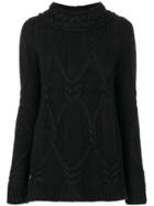 Balmain Chunky Knit Pullover - Black