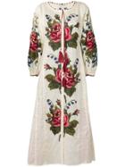 Vita Kin Floral-embroidered Dress - Neutrals