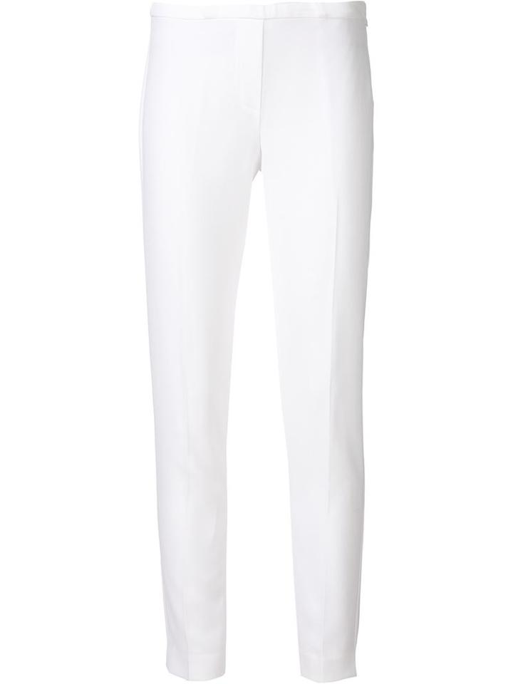 Elie Tahari Slim Fit Trousers, Women's, Size: 6, White, Polyester/triacetate