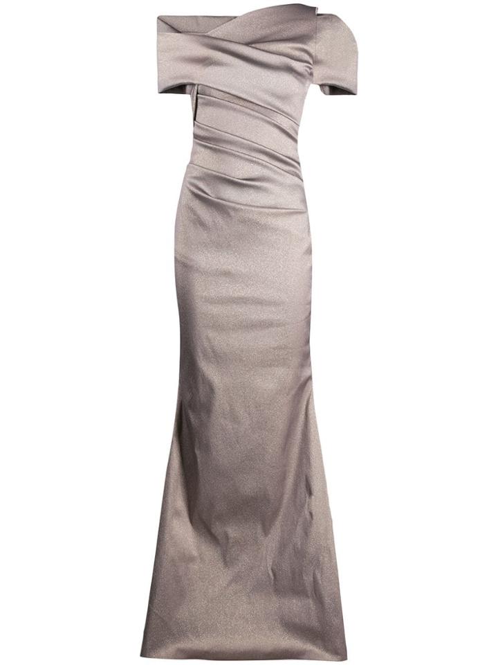 Talbot Runhof One-shoulder Metallic Dress - Gold