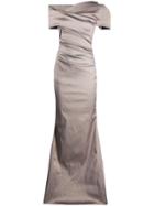 Talbot Runhof One-shoulder Metallic Dress - Gold