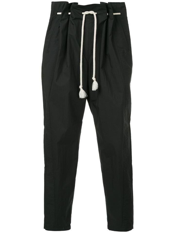 Yoshiokubo Desert Gather Trousers - Black