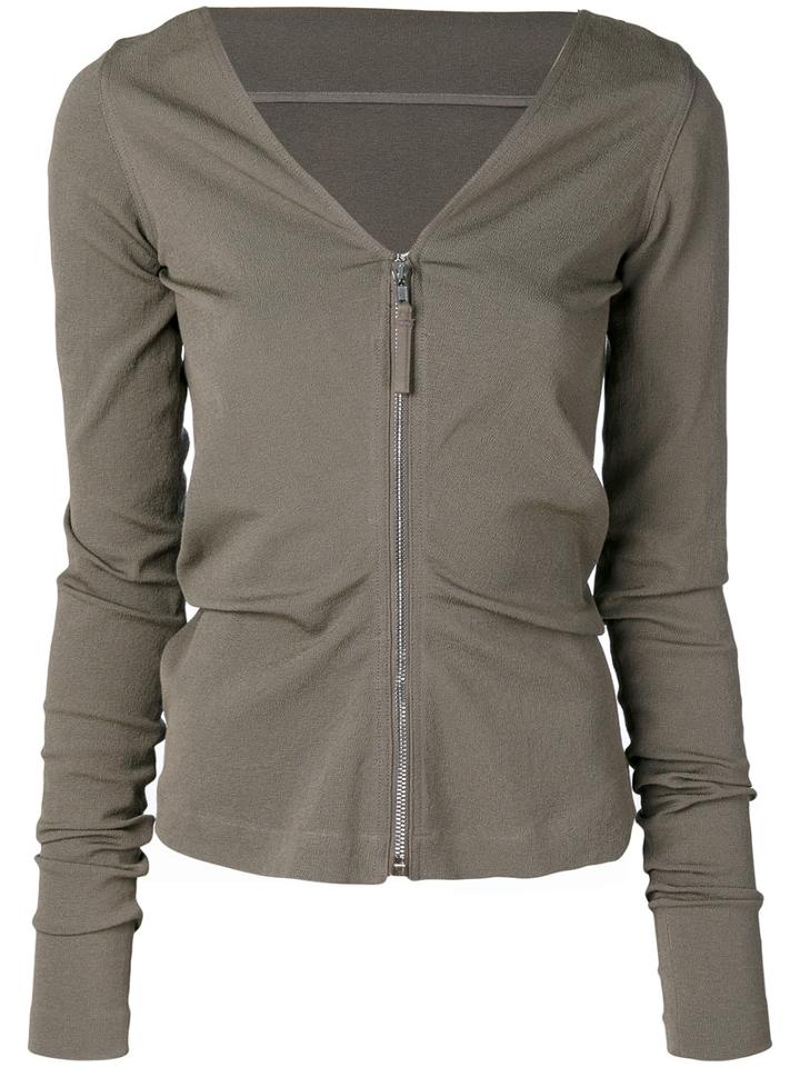 Rick Owens - V-neck Cardigan - Women - Cotton/spandex/elastane/viscose - 44, Grey, Cotton/spandex/elastane/viscose