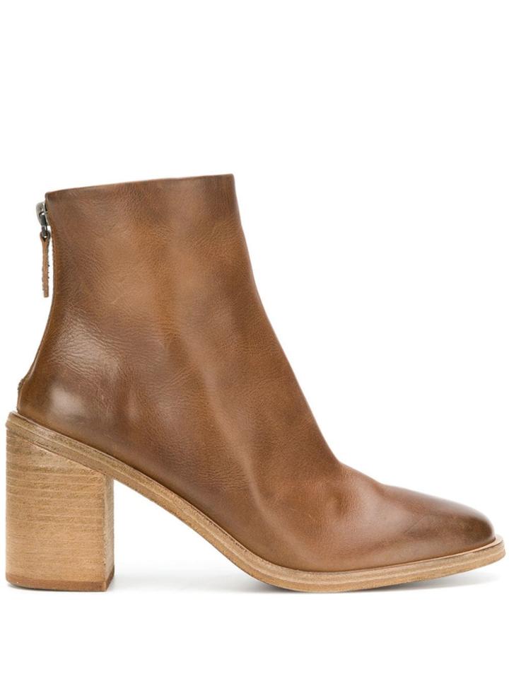 Marsèll Back Zip Ankle Boots - Brown