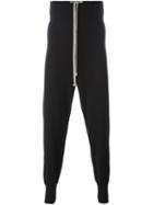 Rick Owens Drawstring Track Pants, Men's, Size: Small, Black, Virgin Wool