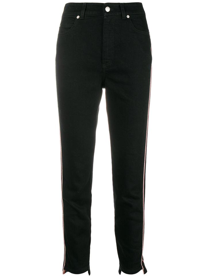 Alexander Mcqueen Military-inspired Cropped Jeans - Black