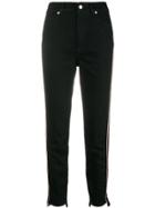 Alexander Mcqueen Military-inspired Cropped Jeans - Black