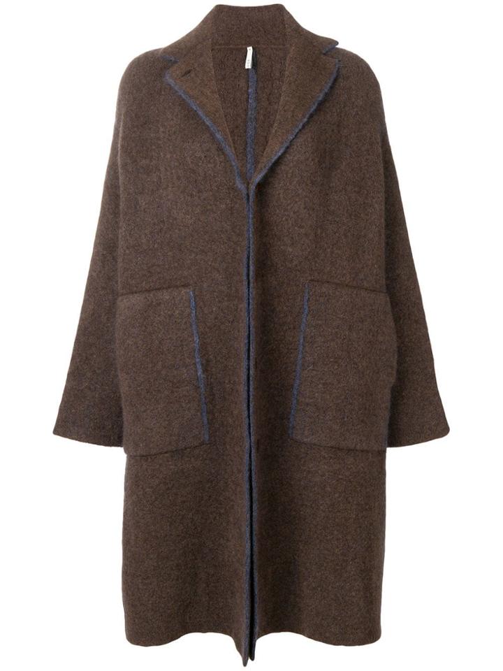 Boboutic Single-breasted Oversized Coat - Brown