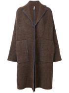Boboutic Single-breasted Oversized Coat - Brown