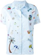 Mira Mikati Embroidered Patch Shirt, Women's, Size: 38, Blue, Cotton/spandex/elastane